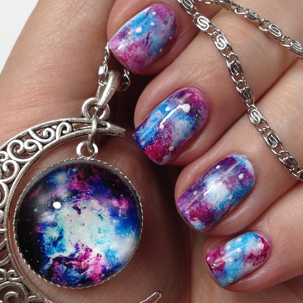 Galaxy Nails Anleitung Einfaches Nageldesign Selber Machen