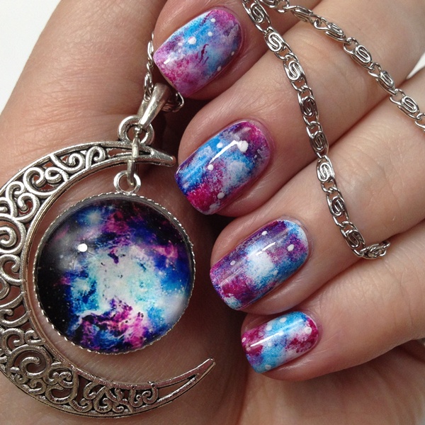 Galaxy Nails Anleitung Einfaches Nageldesign Selber Machen