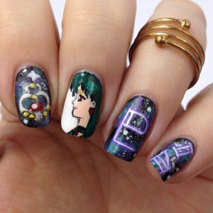 Sailor Pluto Nageldesign: Setsuna Meiou bzw. Sailor Pluto aus Sailor Moon als Nail Design