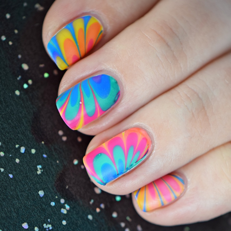 Water Marble Tutorial Nageldesign Anleitung Fur Kurze Nagel Nisinails