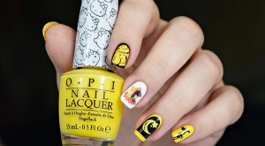 Nageldesign 2016 Idee: Sailor Moon Nageldesign mit Luna in Menschengestalt